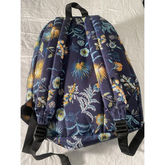 VANS Off The Wall Floral Print Backpack Double Straps Multi Pockets Blue - Picture 2 of 7